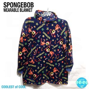 SpongeBob Squarepants Blanket Hoodie Pullover Robe Hooded One Size Patrick Xmas